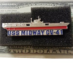 USS Midway CV-41 Lapel Pin